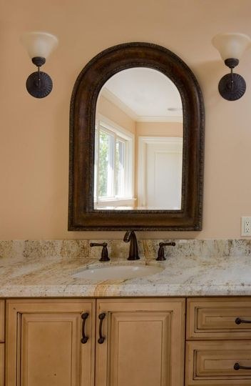 Guest bath vanity, by Roman Marble Shop